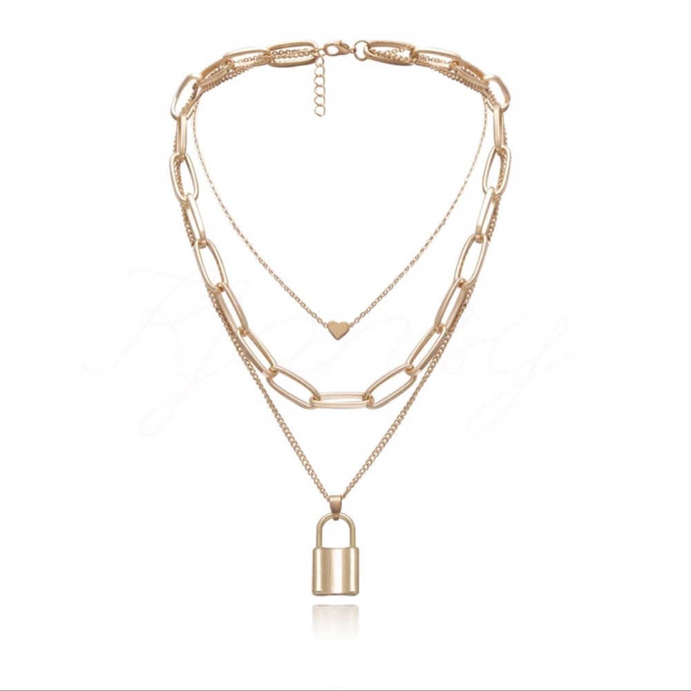 Bohemian Multi Layer Lock Necklace - Picture 4 of 6